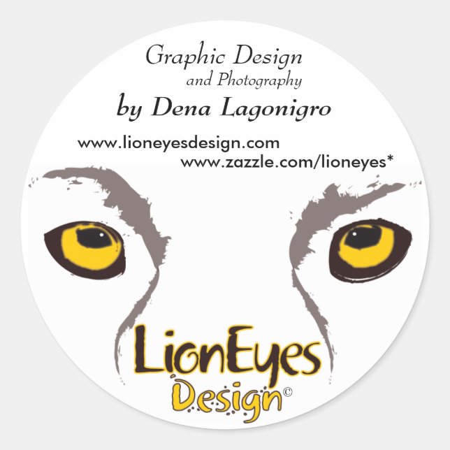 Pegatina Redonda Diseño de LionEyes (Anverso)
