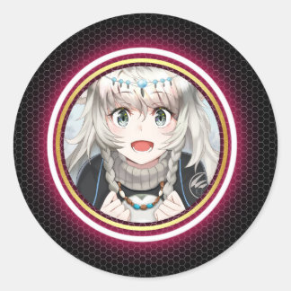 Pegatina Redonda Diseño de logotipo animado