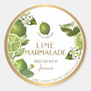 Pegatina Redonda Diseño de logotipo ingenioso elegante Marmalade de