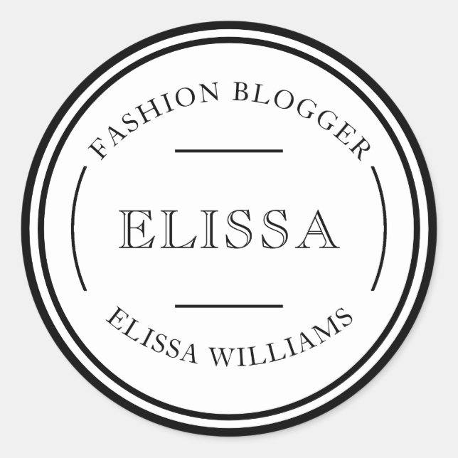 PEGATINA REDONDA DISEÑO DE LOGOTIPO PERSONAL O EMPRESARIAL DIY (Anverso)