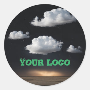 Pegatina Redonda Diseño de logotipos con nube