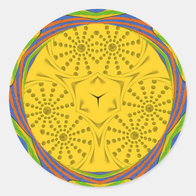 Pegatina Redonda Diseño de marco de verificación para la impresión  (Anverso)