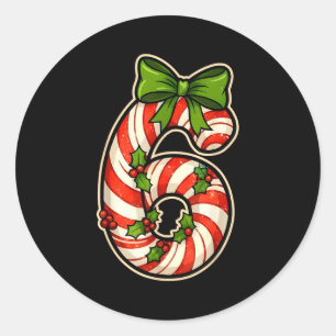 Pegatina Redonda Diseño de meme divertido seis siete 6 7 de Navidad