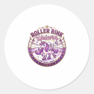 Pegatina Redonda Diseño de merchandising listo para Unicorn Roller