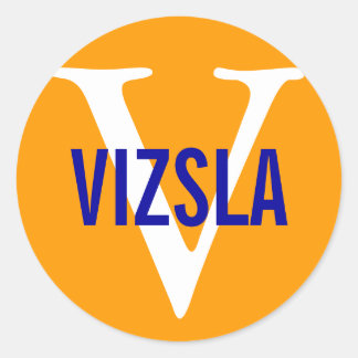 Pegatina Redonda Diseño de monograma de raza Vizsla
