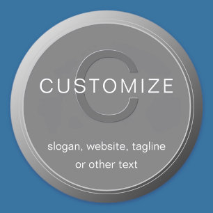 Pegatina Redonda Diseño de monograma gris oscuro editable