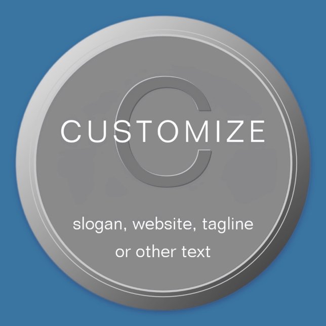 Pegatina Redonda Diseño de monograma gris oscuro editable (Subido por el creador)