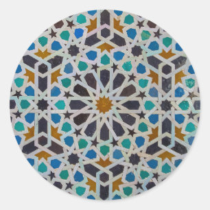 Pegatina Redonda Diseño de mosaico de mosaico de mosaico de estilo