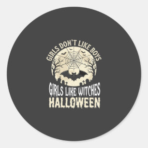 Pegatina Redonda Diseño de murciélago de Halloween para chicas que