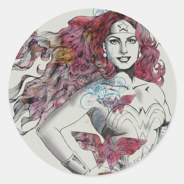 Pegatina Redonda Diseño de natura 4 (Anverso)