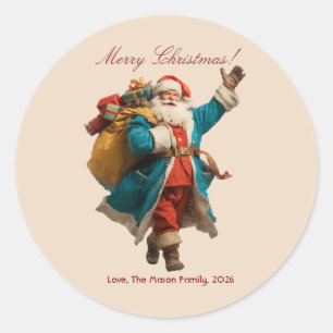 Pegatina Redonda Diseño de Navidades personalizados de Santa Sede