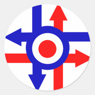 Pegatina Redonda Diseño de objetivo de Mod retro y flechas
