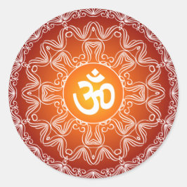 Pegatina Redonda Diseño de Om decorativo