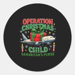 Pegatina Redonda Diseño de Operation Christmas Child Samaritan’s Pu