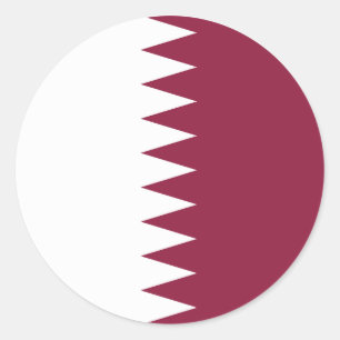 Pegatina Redonda Diseño de Orgullo Nacional Bandera de Qatar