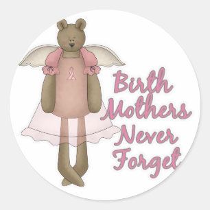 Pegatina Redonda Diseño de oso de peluche que las madres biológicas