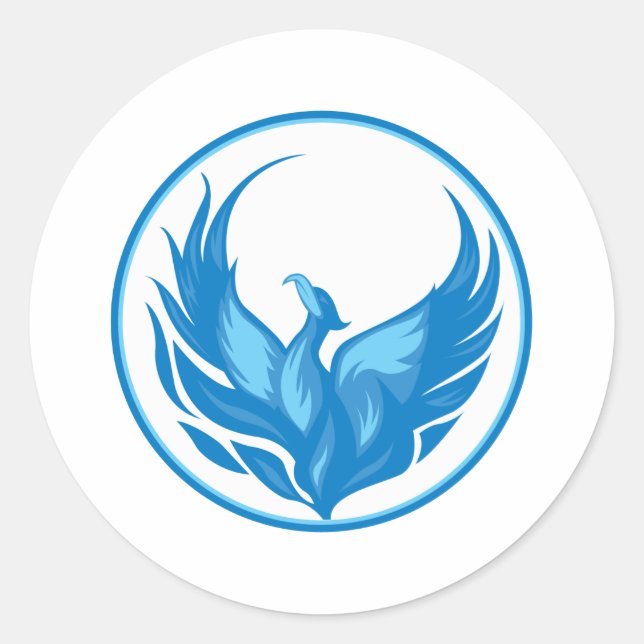 Pegatina Redonda Diseño de pájaros de Guay Phoenix (Anverso)