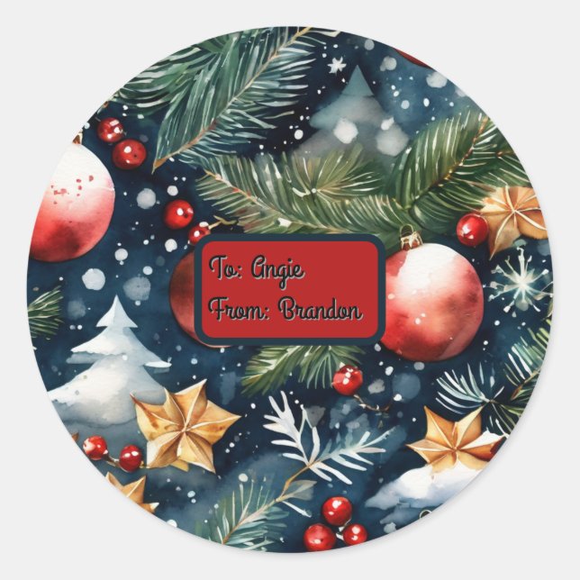 Pegatina Redonda Diseño de papel de ajuste de personalizable (Anverso)