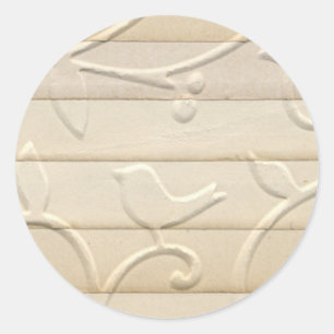 Pegatina Redonda Diseño de papel Grabado en relieve