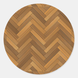 Pegatina Redonda Diseño de parqué en madera