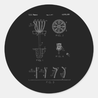 Pegatina Redonda Diseño de patente de objetivo de canasta de disco 