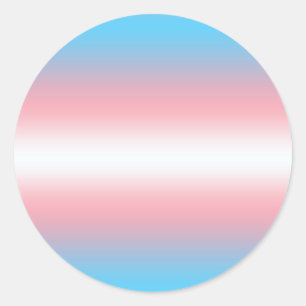 Pegatina Redonda Diseño de patrón de bandera de orgullo transgénero
