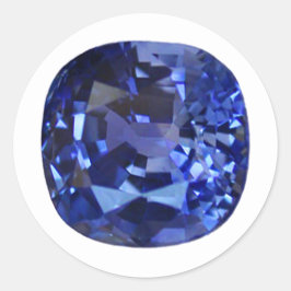 Pegatina Redonda Diseño de patrones de zafiro azul
