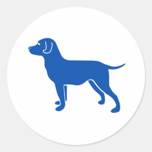 Pegatina Redonda Diseño de Perro Azul