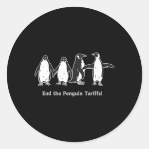 Pegatina Redonda Diseño de Personalizado de Aranceles de Pingüino F