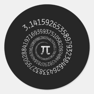 Pegatina Redonda Diseño De Pi Math En Espiral De Camisas De Pi Day 