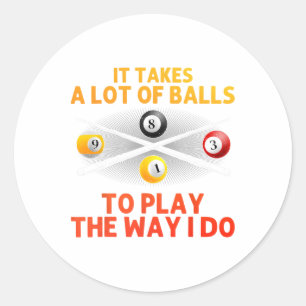 Pegatina Redonda Diseño De Piscina Gracioso Para Hombres Billiard L