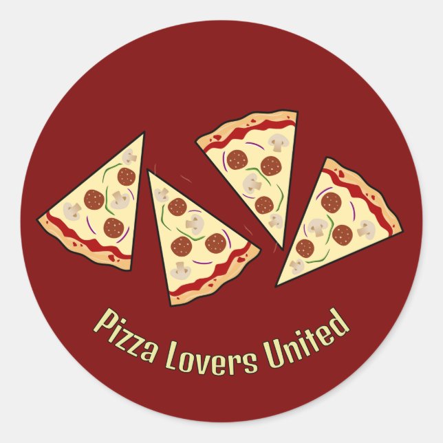 Pegatina Redonda Diseño de pizzas (Anverso)