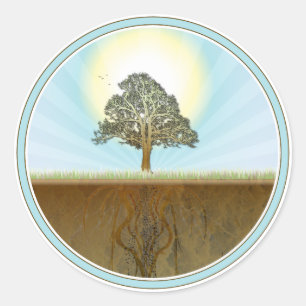 Pegatina Redonda diseño de primavera