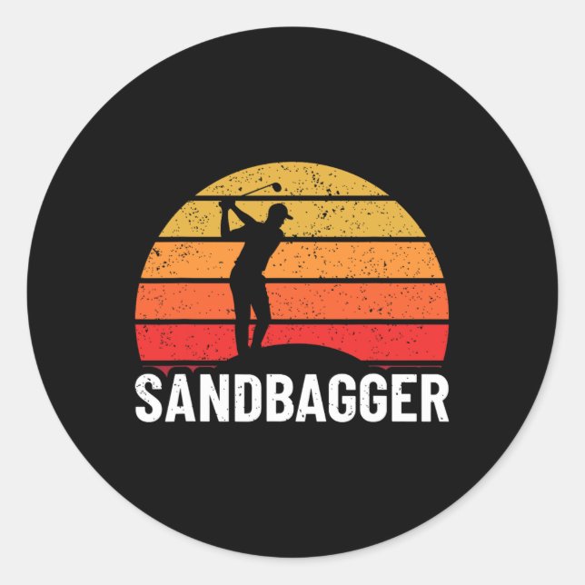 Pegatina Redonda Diseño de Sandbagger Golf - Sandbagger (Anverso)