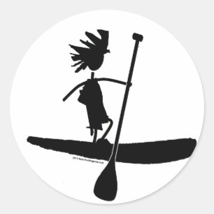 Pegatina Redonda Diseño de silueta de aletas