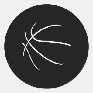 Pegatina Redonda Diseño de silueta de jugador de baloncesto