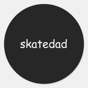 Pegatina Redonda Diseño de Skatedad para papás que practican skateb
