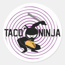 Pegatina Redonda Diseño de Taco Ninja - Pegatinas redondos clásicos