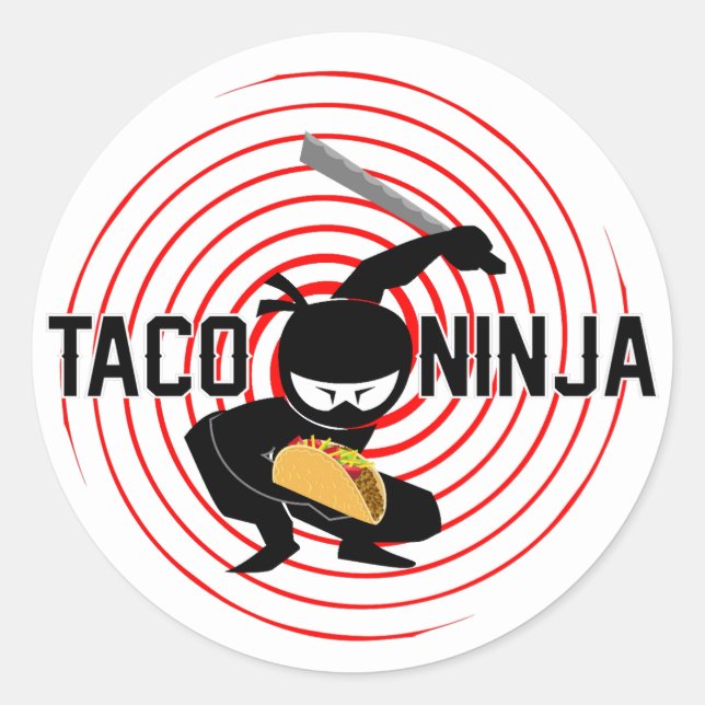 Pegatina Redonda Diseño de Taco Ninja - Pegatinas redondos clásicos (Anverso)