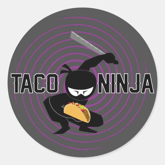 Pegatina Redonda Diseño de Taco Ninja - Pegatinas redondos clásicos (Anverso)