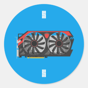 Pegatina Redonda Diseño de tarjeta gráfica MSI Twin Frozr