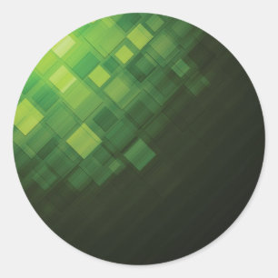 Pegatina Redonda Diseño de tecnología abstracta verde