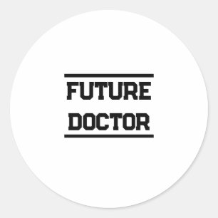 Pegatina Redonda Diseño de texto mínimo para título médico futuro
