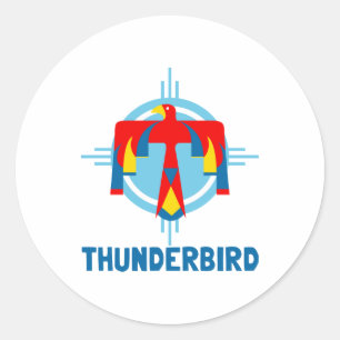 Pegatina Redonda Diseño de Thunderbird