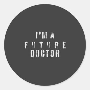 Pegatina Redonda Diseño de tipografía Grunge para futuro médico