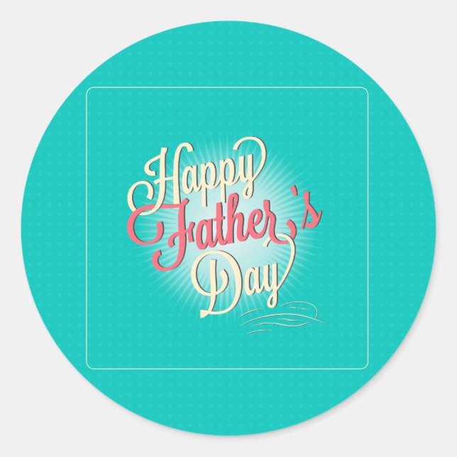 Pegatina Redonda Diseño de tipografía moderna feliz día del padre (Anverso)