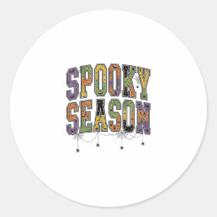 Pegatina Redonda Diseño de tipografía vintage de Halloween de tempo