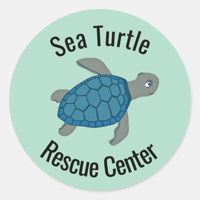 Pegatina Redonda Diseño de tortugas marinas (Anverso)