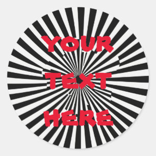 Pegatina Redonda Diseño de túnel de ilusión óptica - Taladro rayado