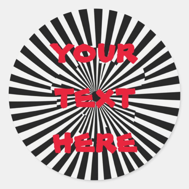 Pegatina Redonda Diseño de túnel de ilusión óptica - Taladro rayado (Anverso)